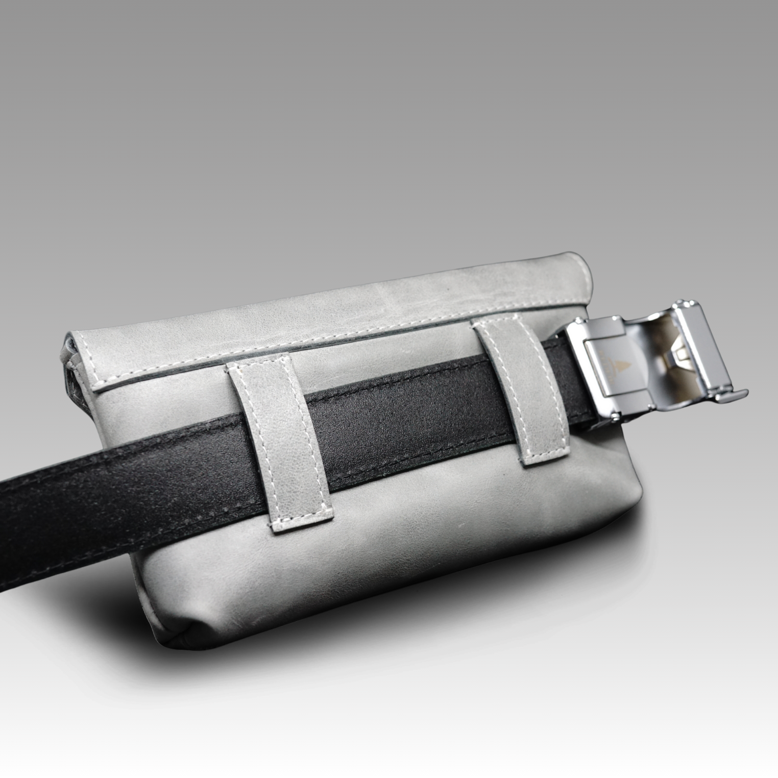 Stilvolles graues Set für Damen Challenger - Gürtel und Handtasche
