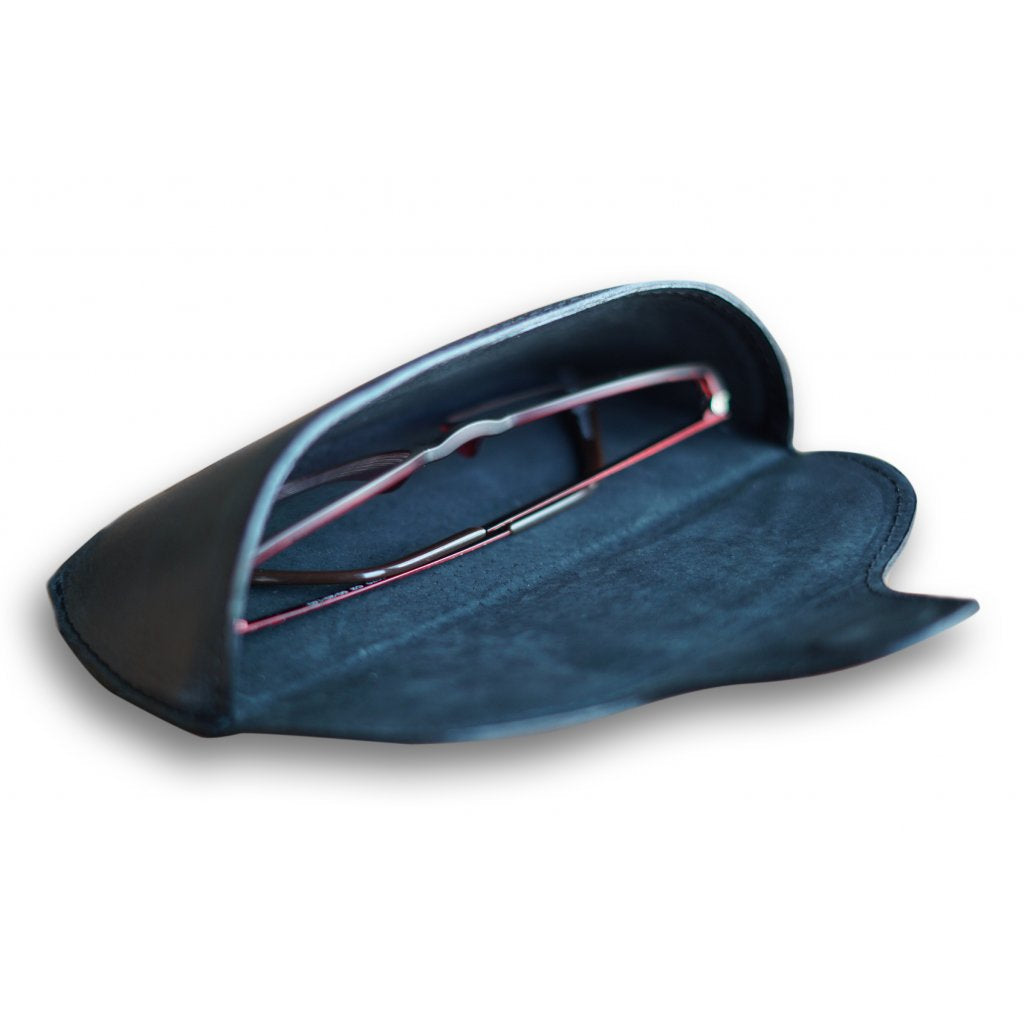 Zwart leren brillenkoker Storm