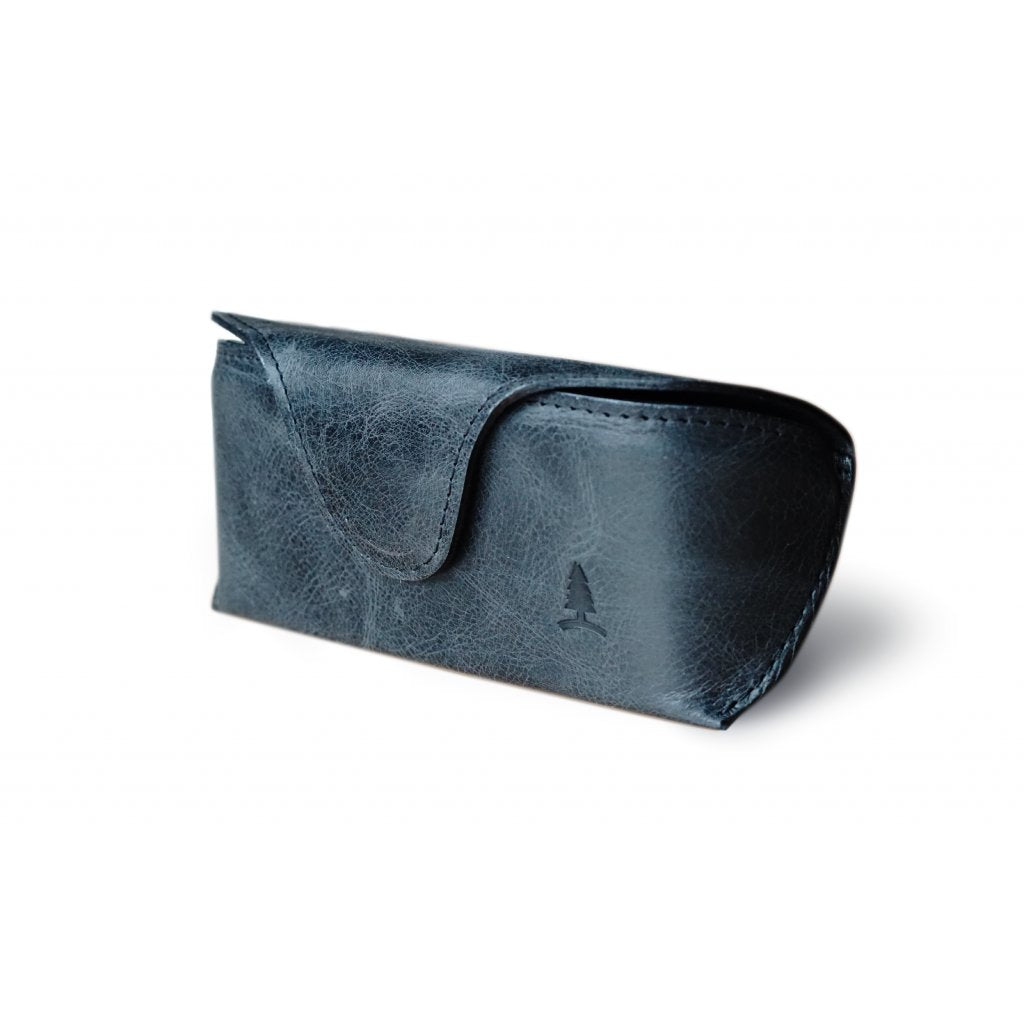 Zwart leren brillenkoker Storm