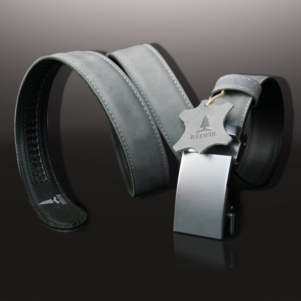 Challenger Women's Gray Leather Belt with Silver Shine Buckle
