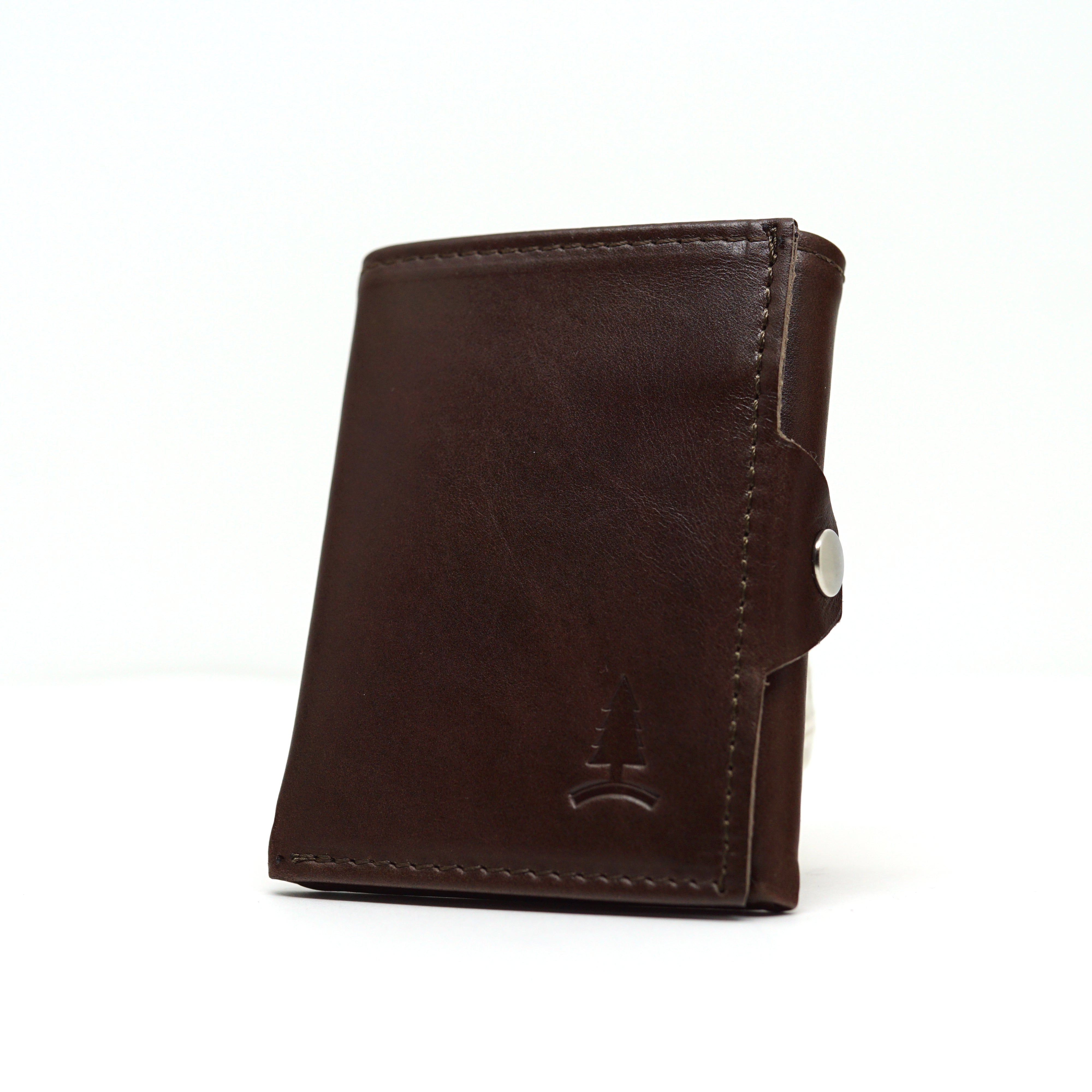 Brown minimalist leather wallet Espresso