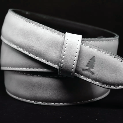 Grauer Ledergürtel Challenger für Herren mit Schnalle Gunmetal elegance