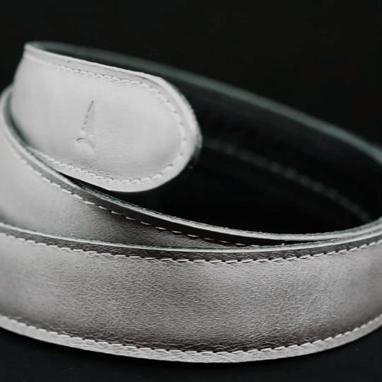 Challenger Women's Gray Leather Belt with Silver Shine Buckle