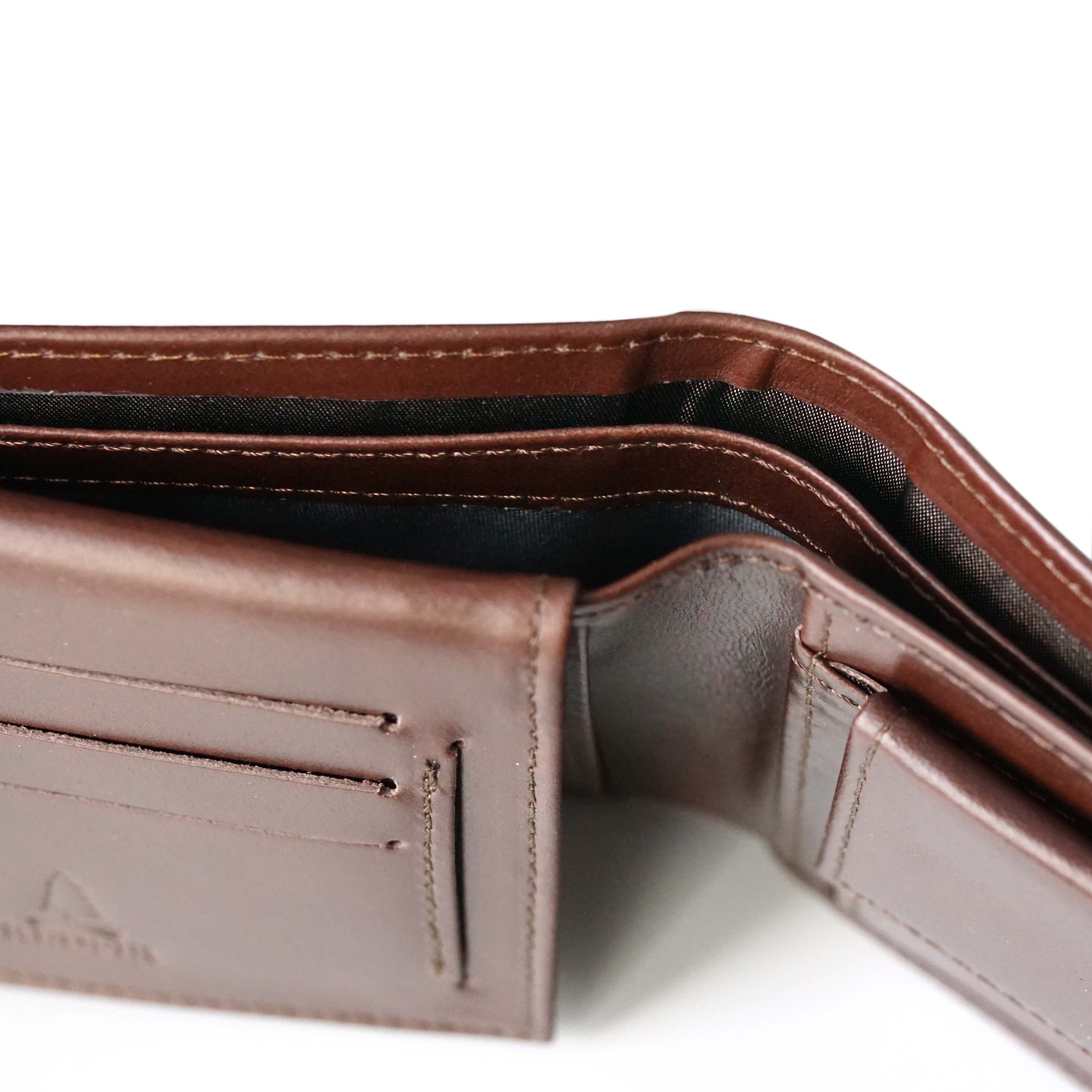 Brown leather wallet Espresso
