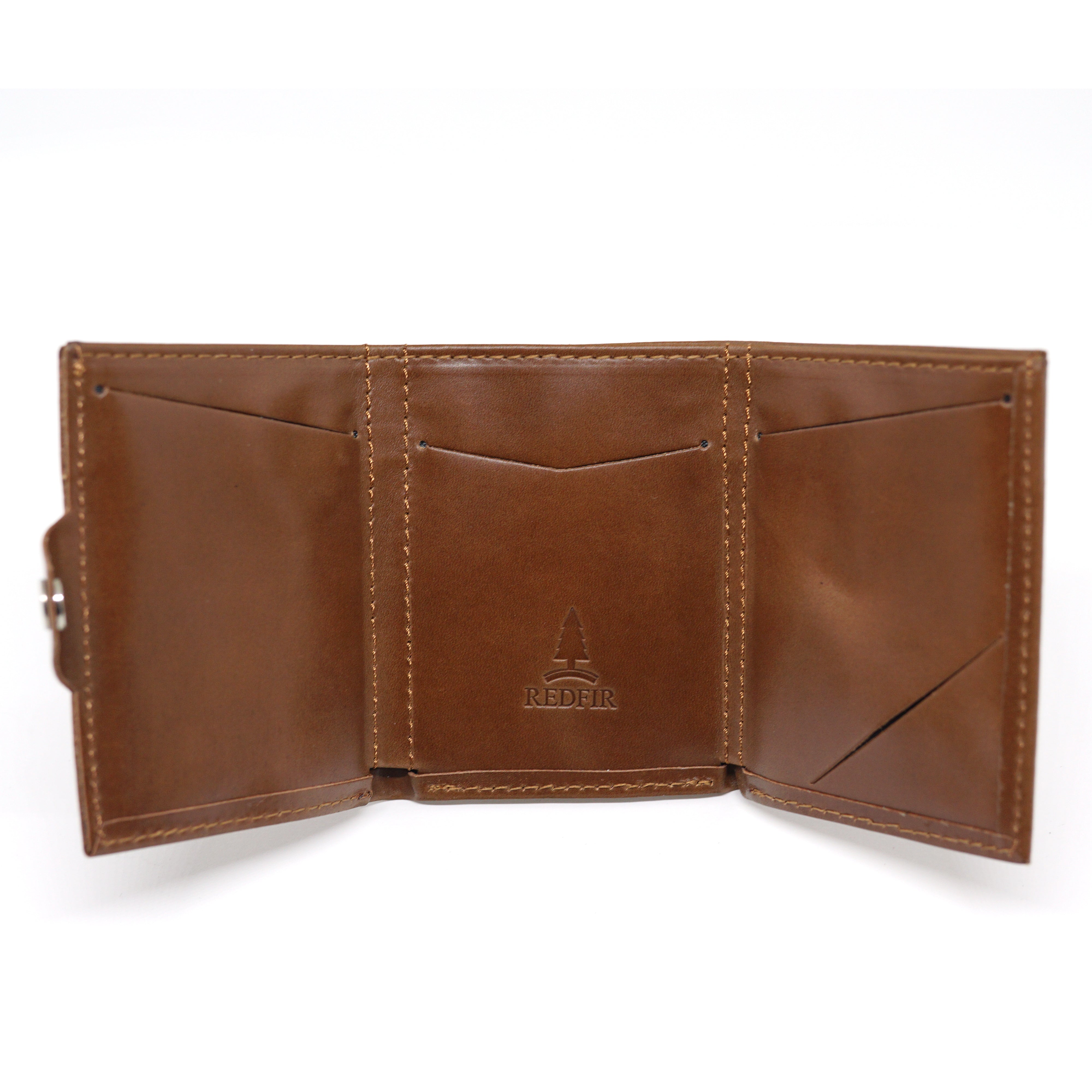Brandy brown minimalist leather wallet