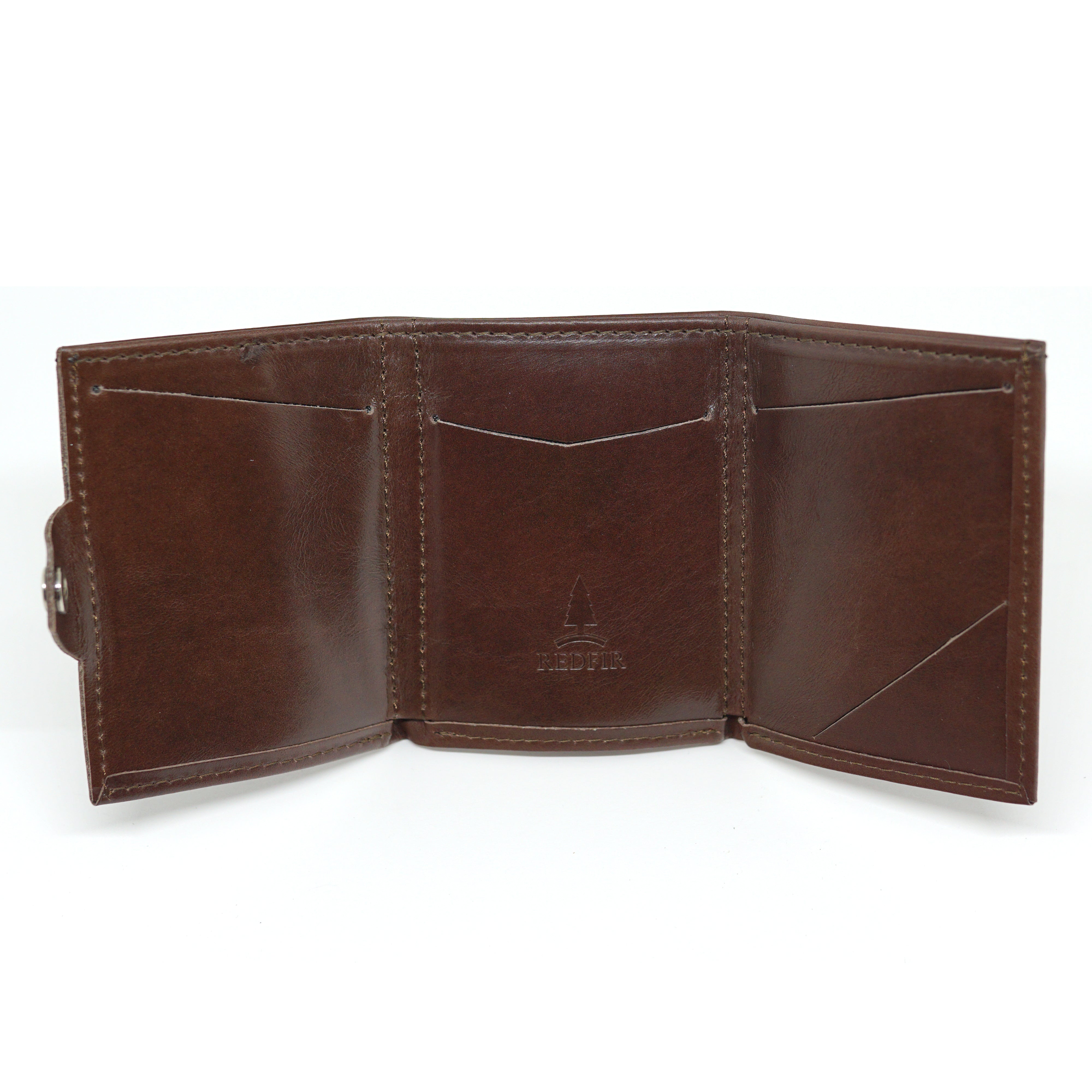 Brown minimalist leather wallet Espresso