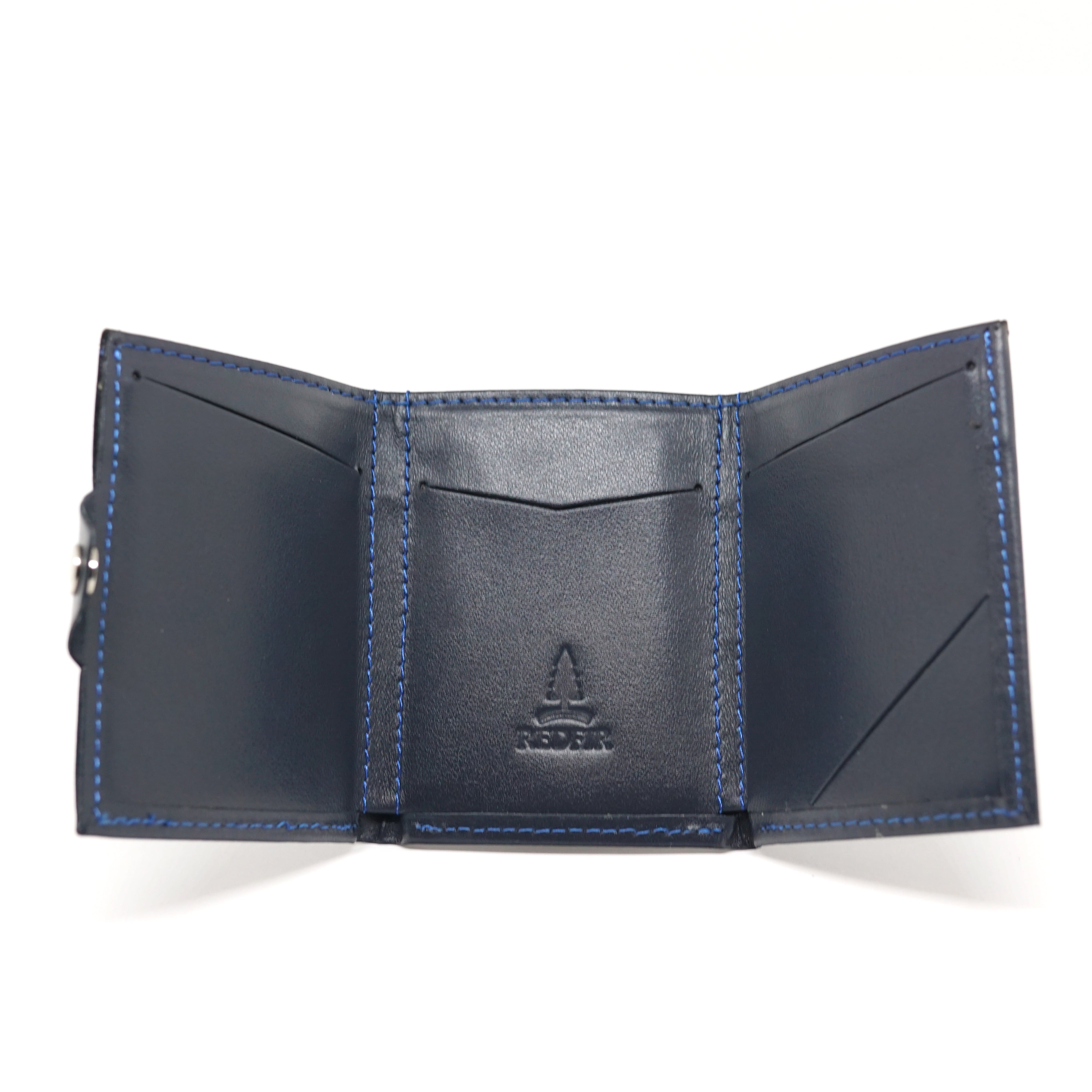 Blue minimalist universe leather wallet