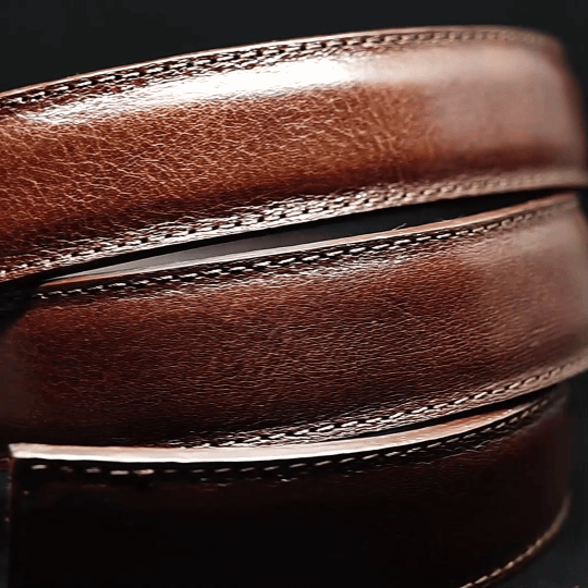 Leren herenriem Euphory bruin met Antique Brass gesp